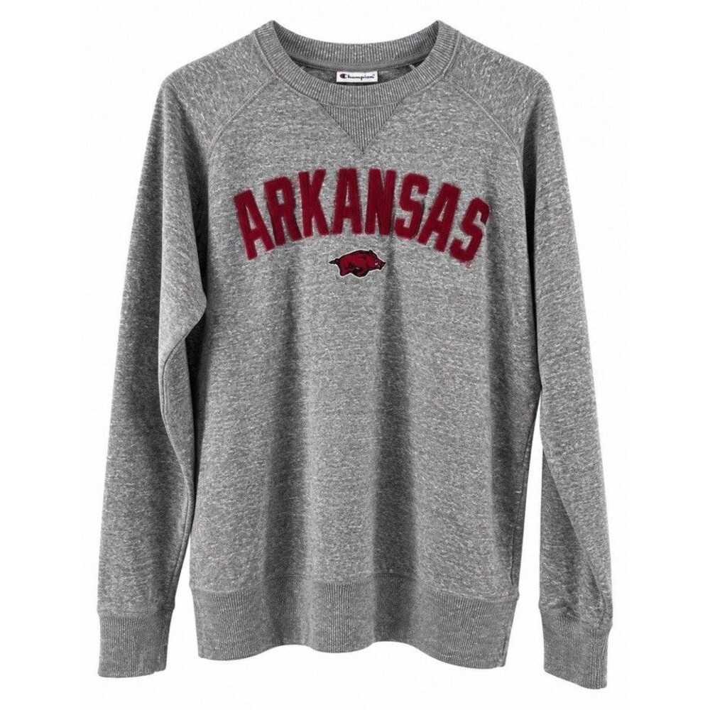 Arkansas Razorbacks Sweatshirt Mens Medium Gray Champion NCAA Football College